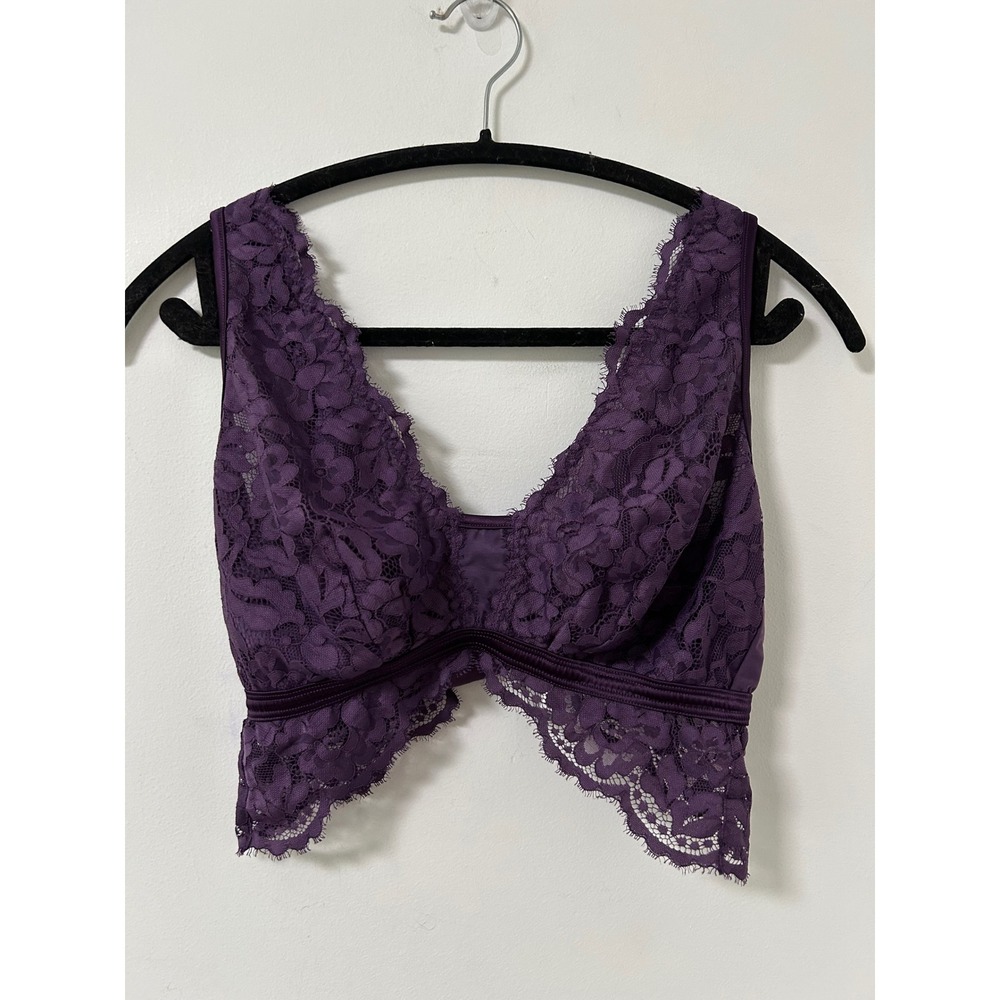 Cosabella Magnolia Curvy Bralette Women Large Purple Floral Lace Boho MAGNO1310